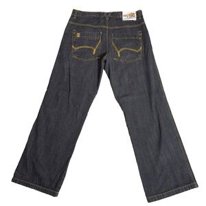 Five Jungle & Co Black Jeans Size 34x31 Embroidered Walk Of Life Y2K Baggy Style